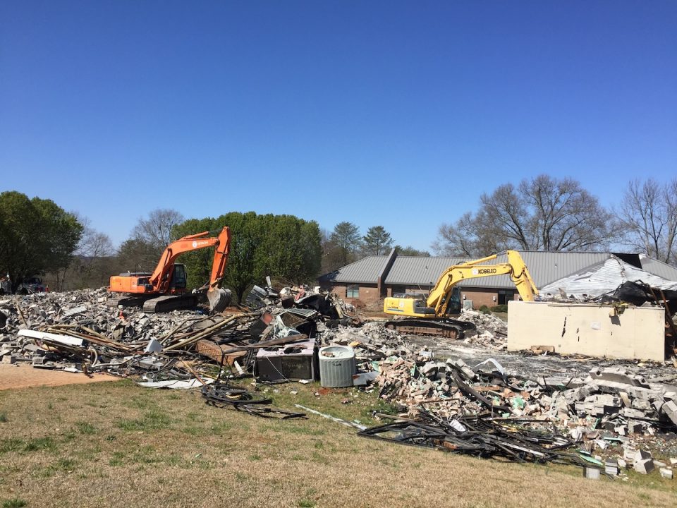 Industrial Demo Fire Damage, Old Easley Bridge